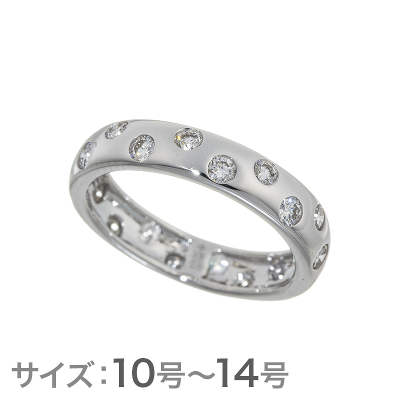 K18WG ダイヤモンド ドット フルエタニティーリング D 約0.78ct ＃10-14