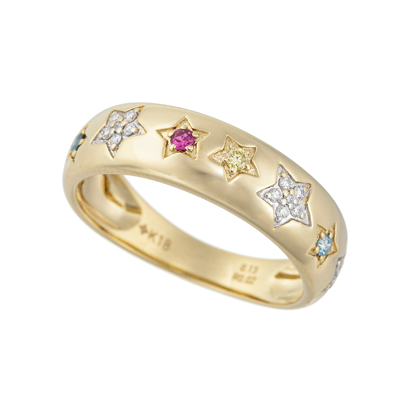 STAR JEWELRY K18YG ダイヤモンドリング D 0.02ct-