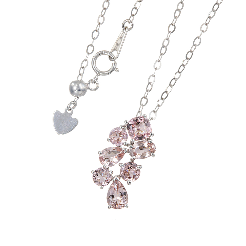 パラジウムシルバー950 ピンクトルマリン Rosy Pink ネックレス T 約2.30ct 